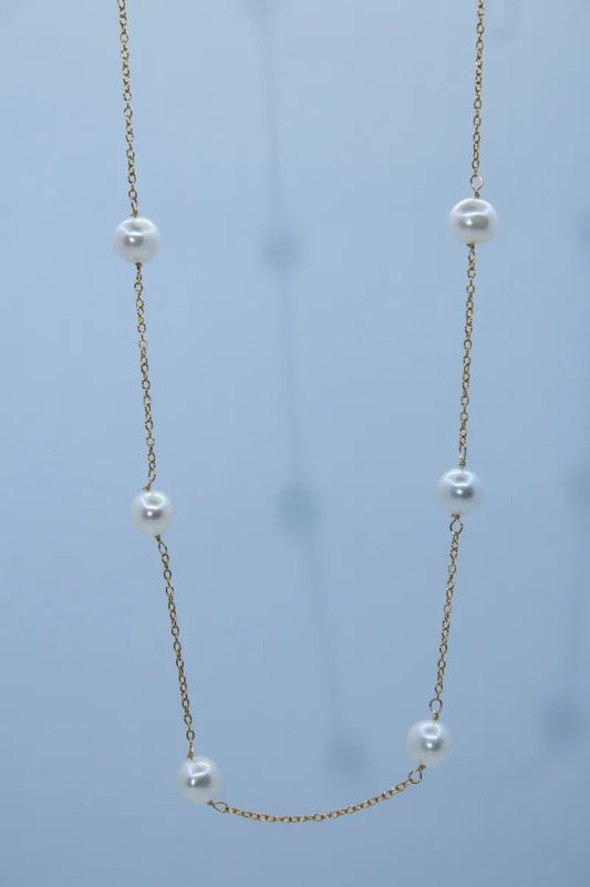14K Yellow Gold Pearl by the Yard Necklace