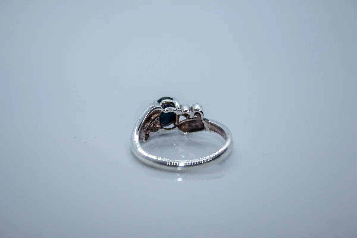 Sterling Silver Blue Star Sapphire Ring