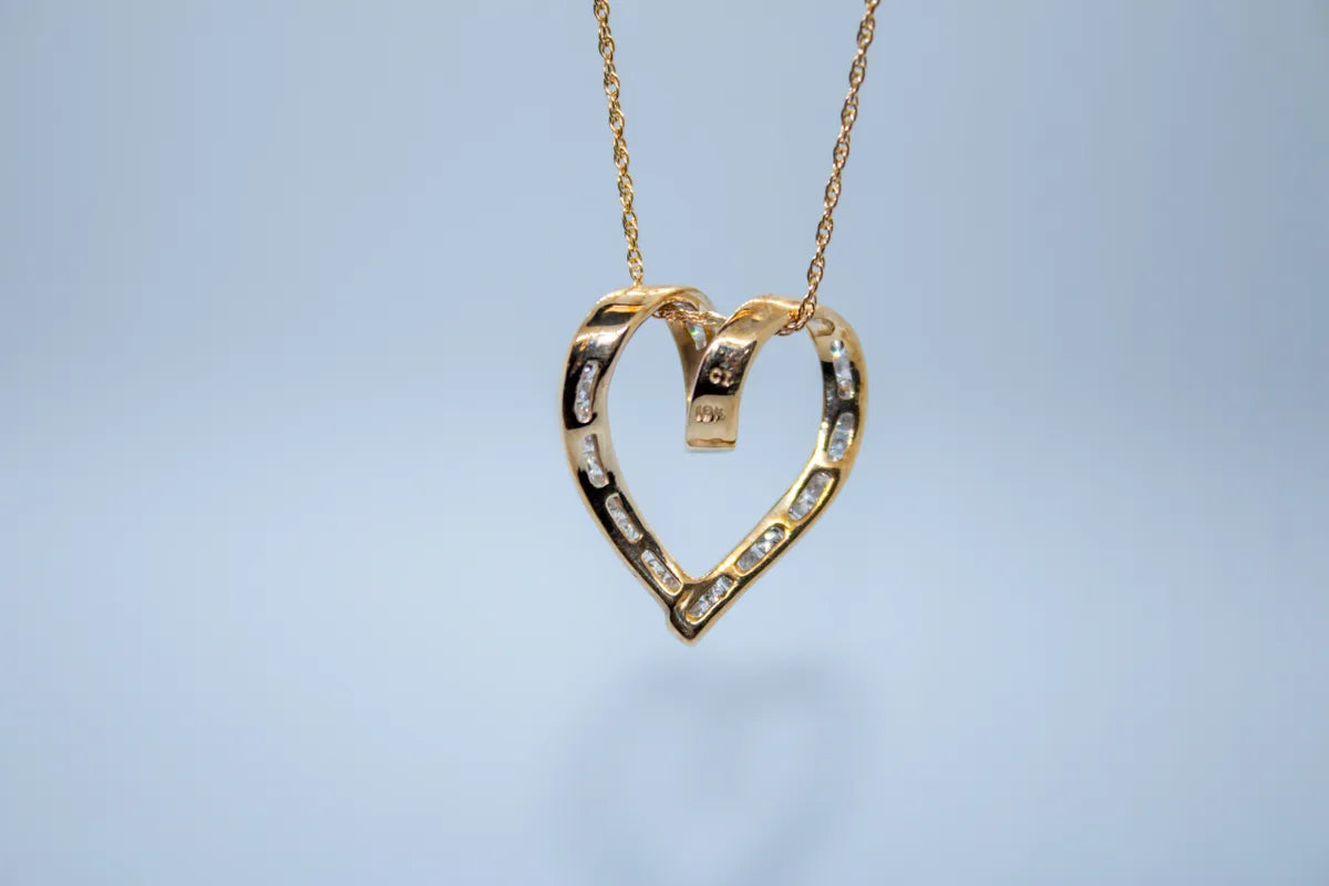 10K Y/G Diamond Heart Necklace