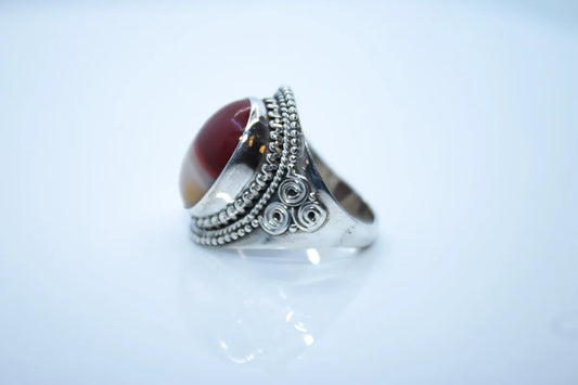 Sterling Silver Amber Ring