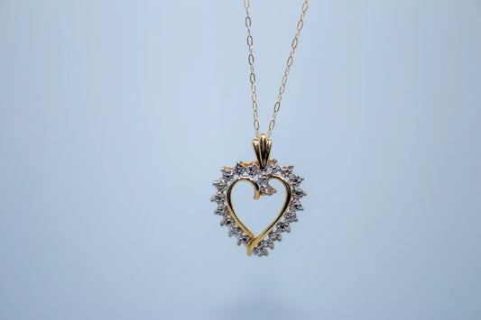 14K Y/G Diamond Heart Necklace