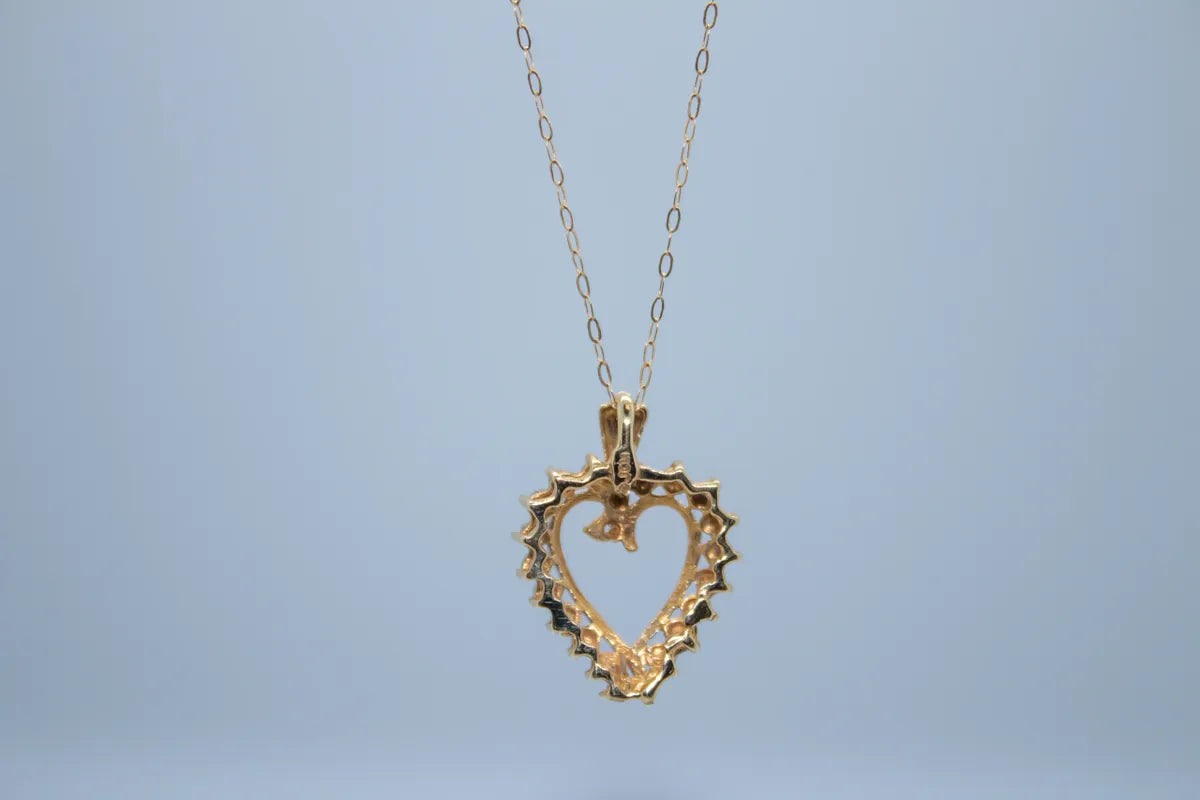 14K Y/G Diamond Heart Necklace