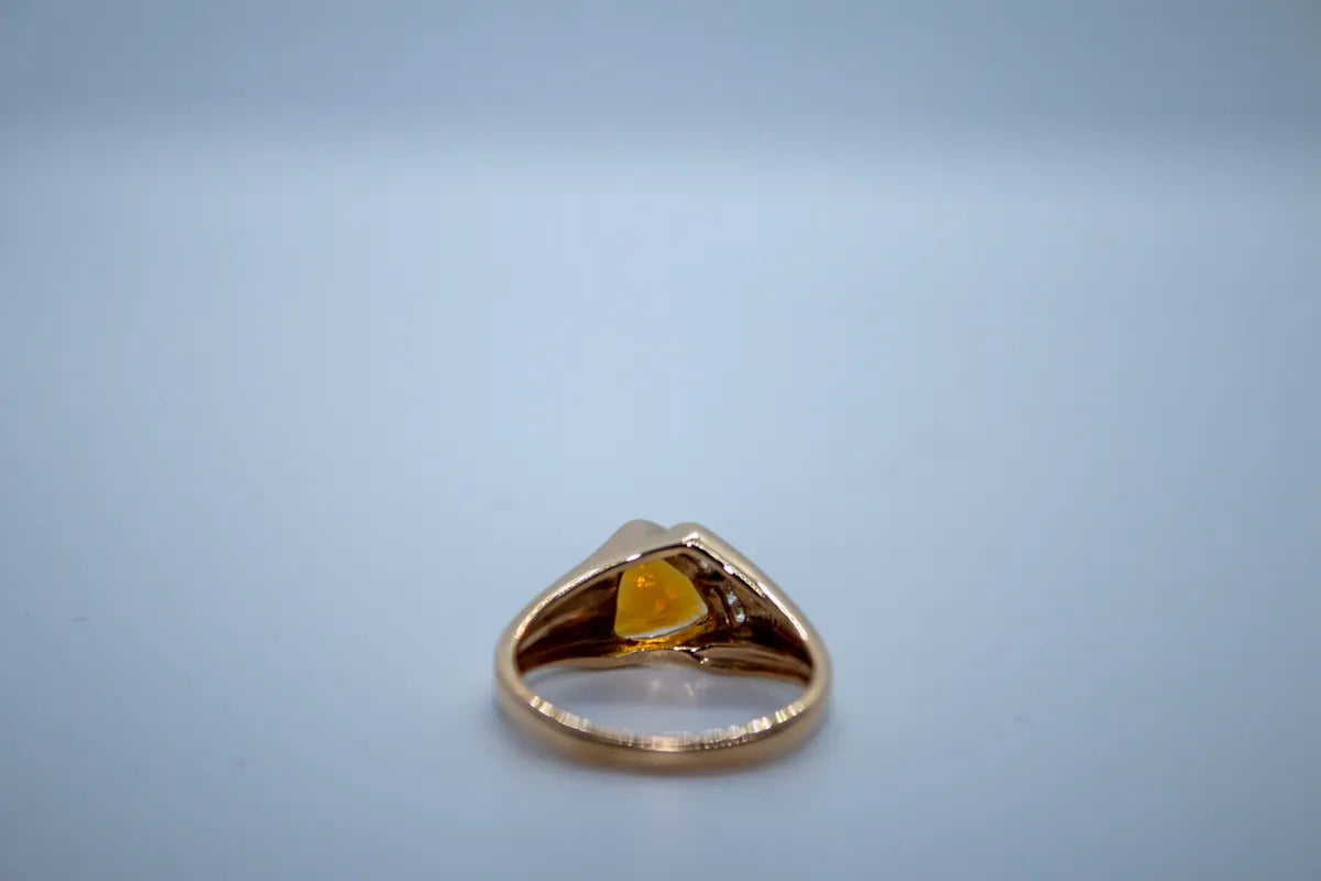 10 K Y/G Topaz and Diamond Ring