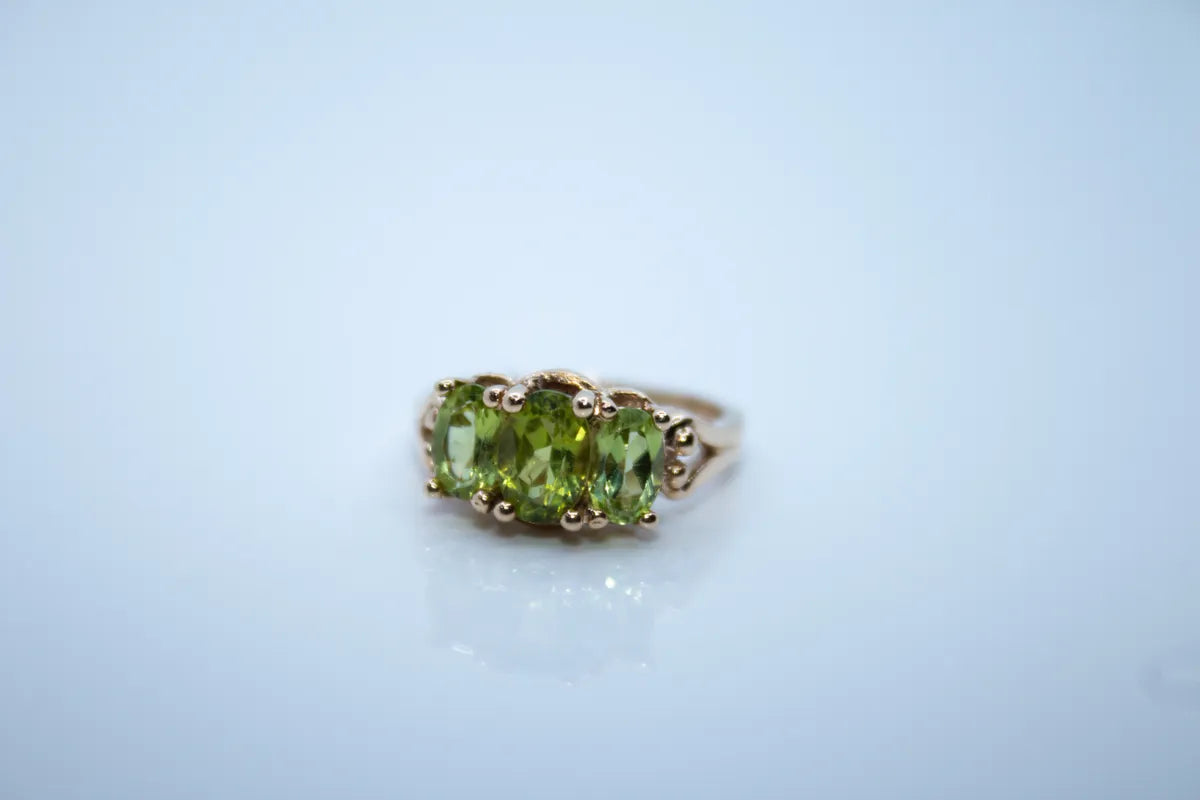 14K Yellow Gold Peridot Ring