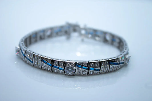 Sterling Silver CZ Sapphire Bracelet