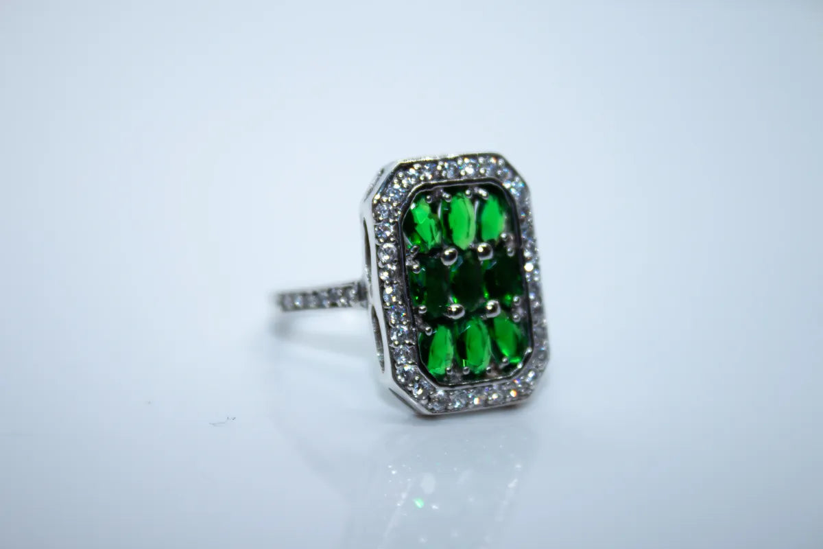 Sterling Silver Green CZ Ring