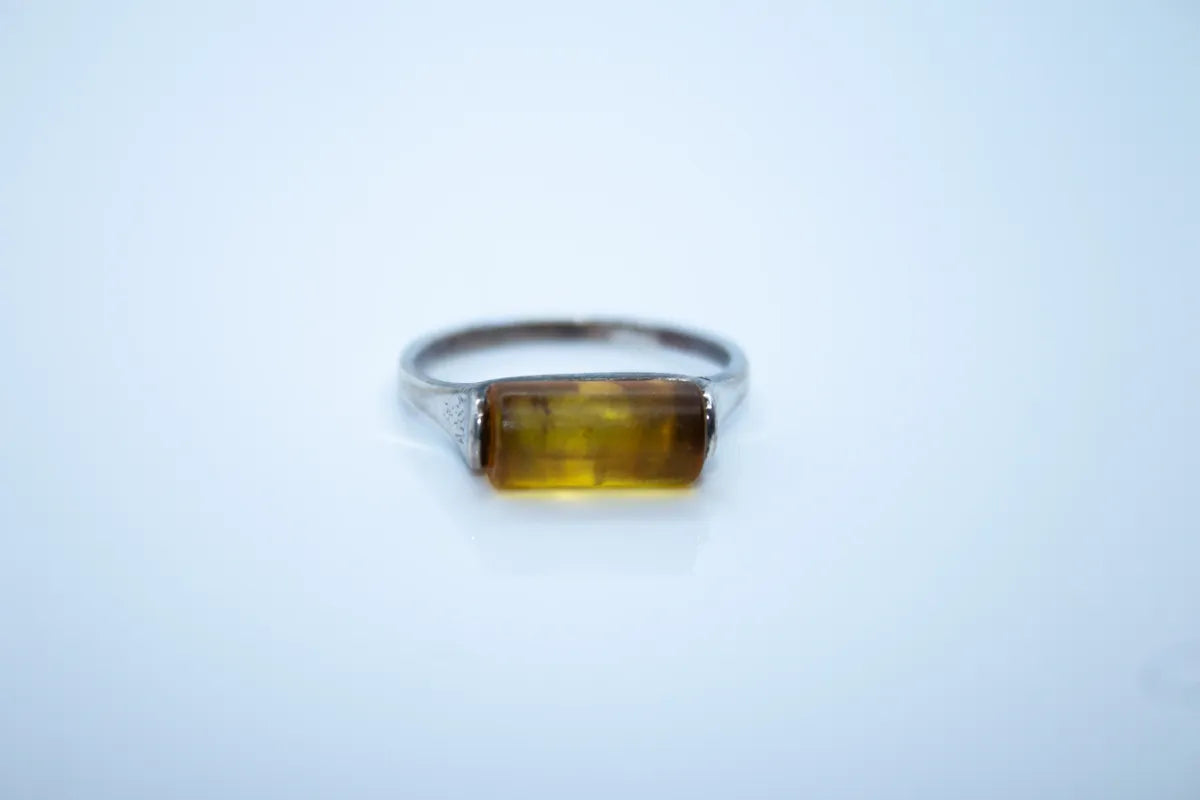 Sterling Silver Amber Ring