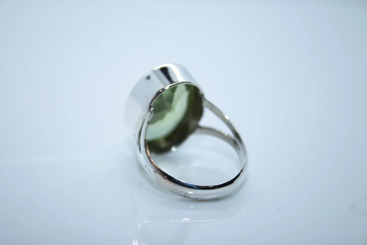 Sterling Silver Green Stone Ring