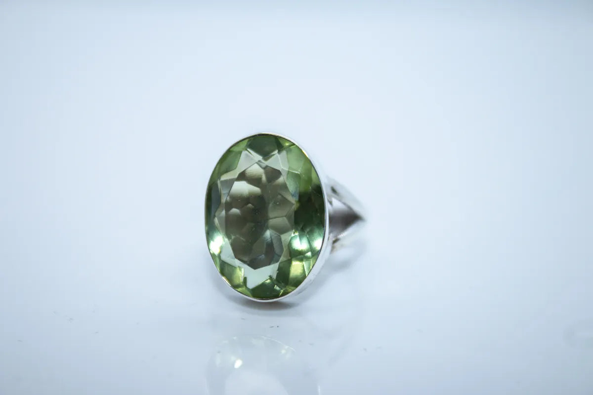 Sterling Silver Green Stone Ring