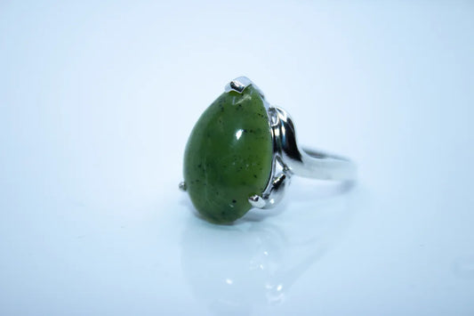 Sterling Silver Green Stone Ring