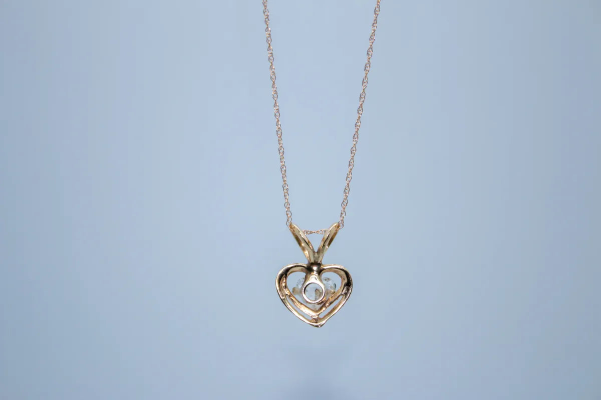 14 K Y/G Diamond Heart Shape Necklace