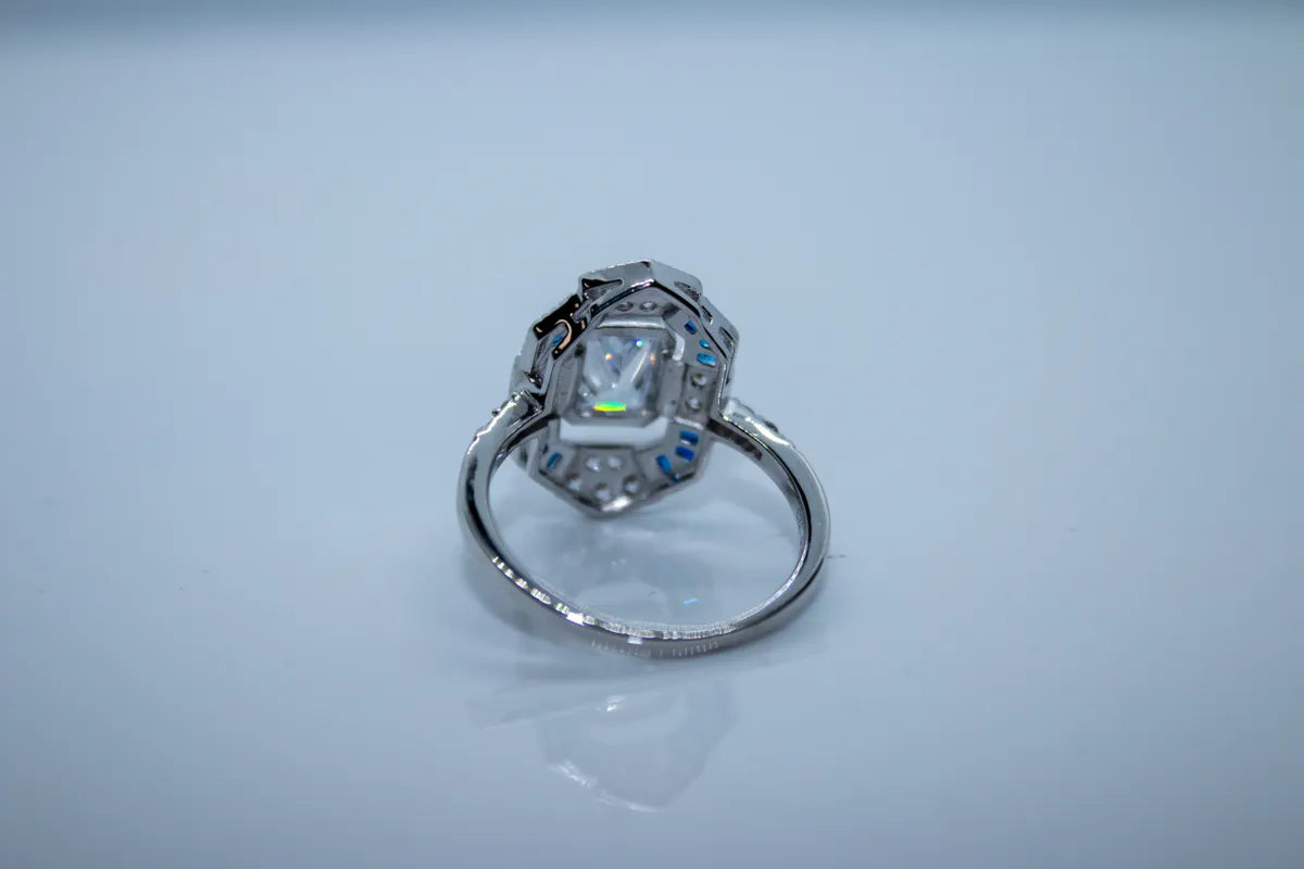 Sterling Silver CZ Sapphire Colored Ring