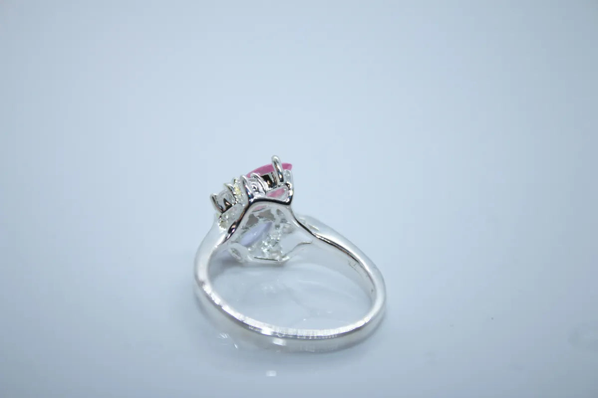 Sterling Silver Pink and Purple Stone CZ Ring