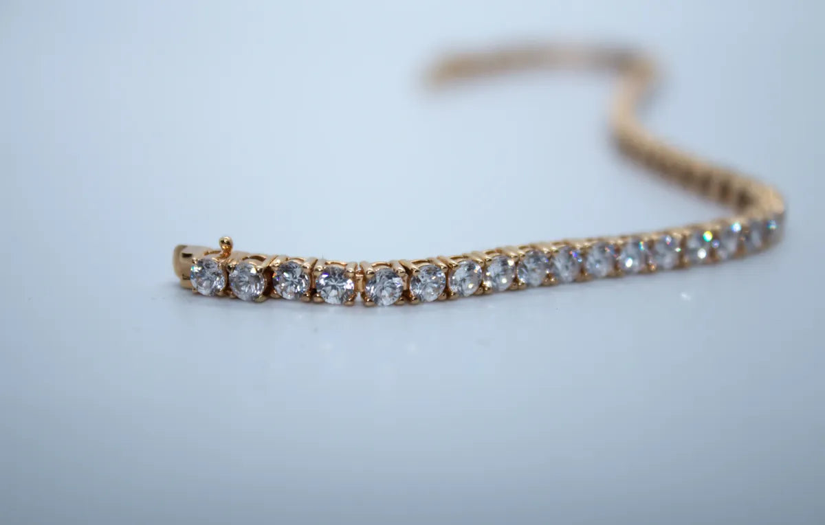 14K Y/G Cubic Tennis Bracelet