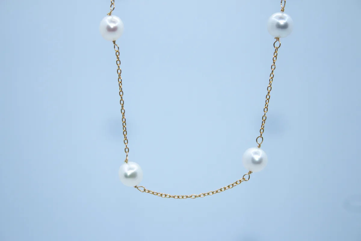 14K Yellow Gold Pearl by the Yard Necklace