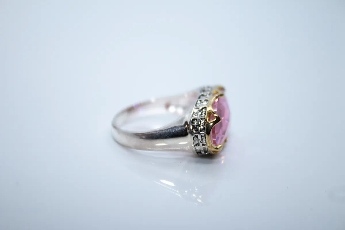 Sterling Silver Pink CZ Stone