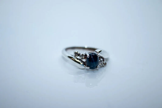 Sterling Silver Blue Star Sapphire Ring