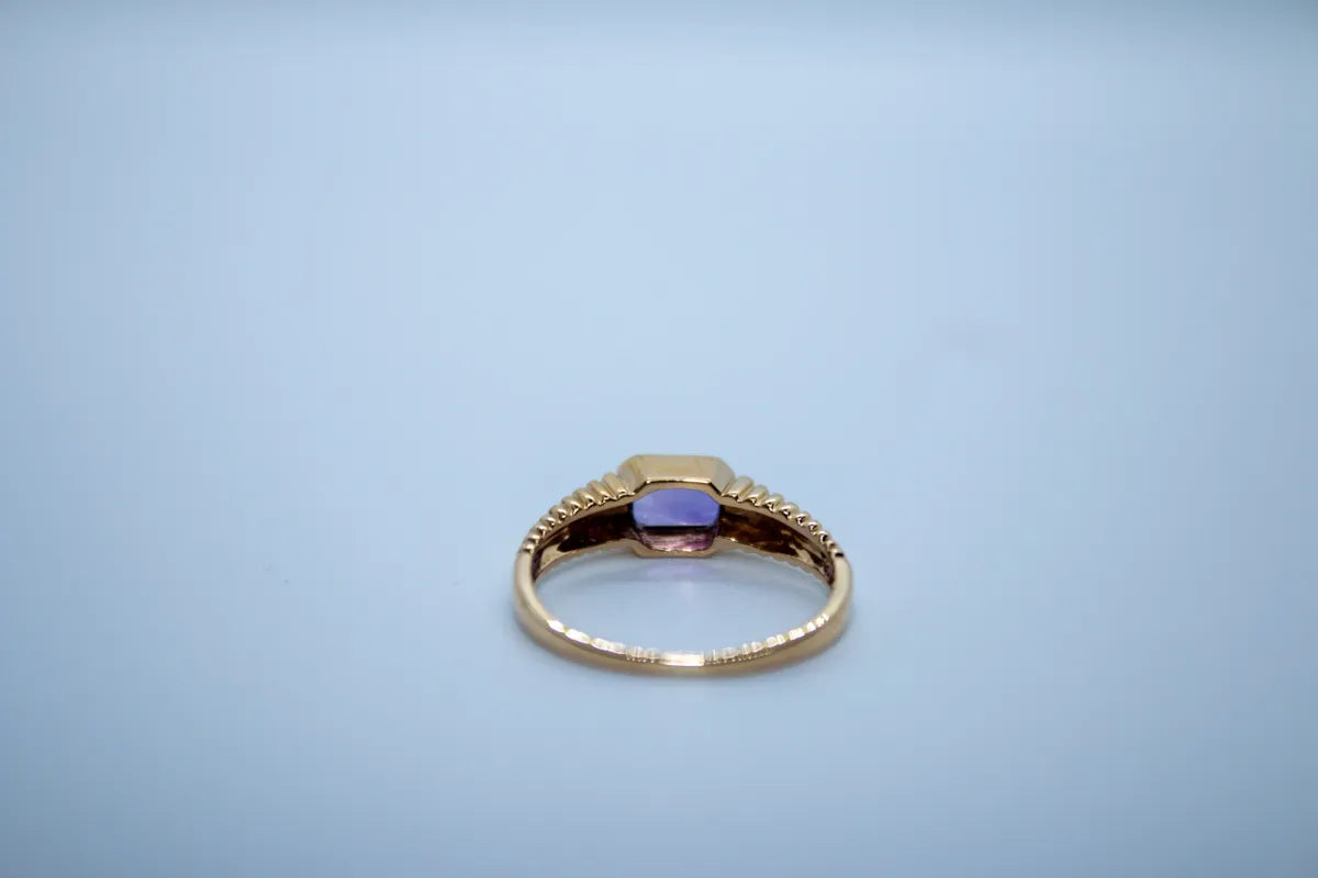 14 K Y/G Amethyst Ring,Size 5