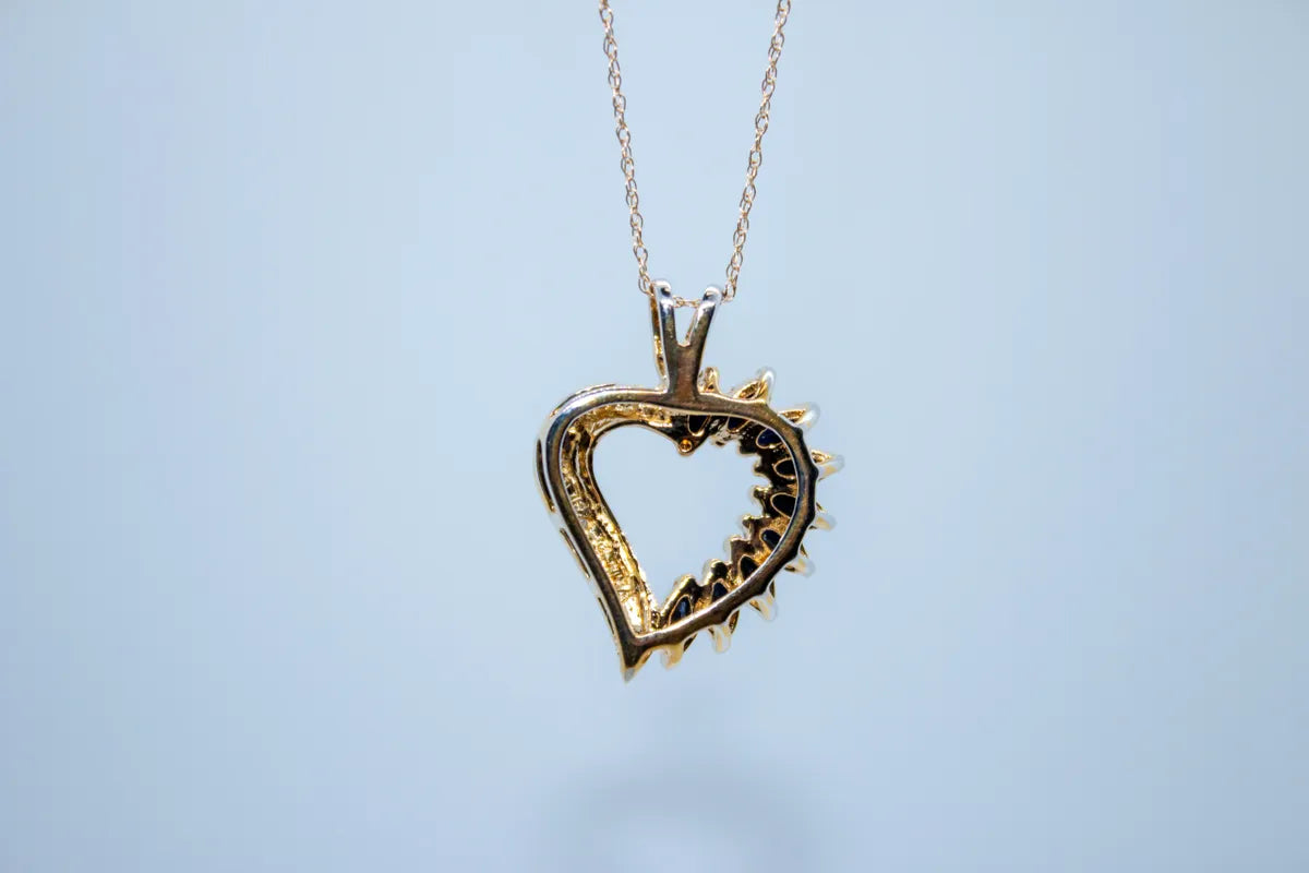 14 K Y/G Saphire Diamond Necklace