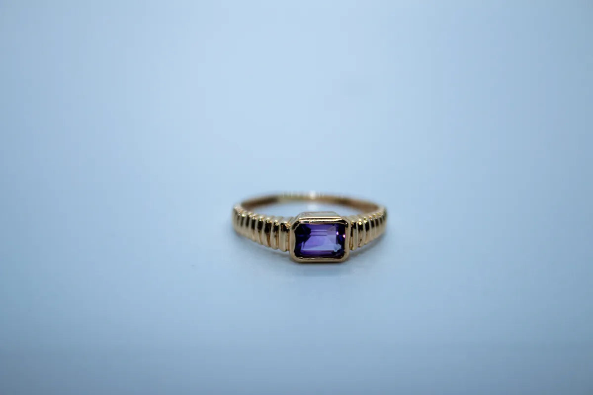 14 K Y/G Amethyst Ring,Size 5