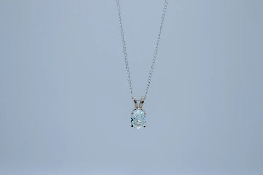 14 K WG Aquamarine Necklace