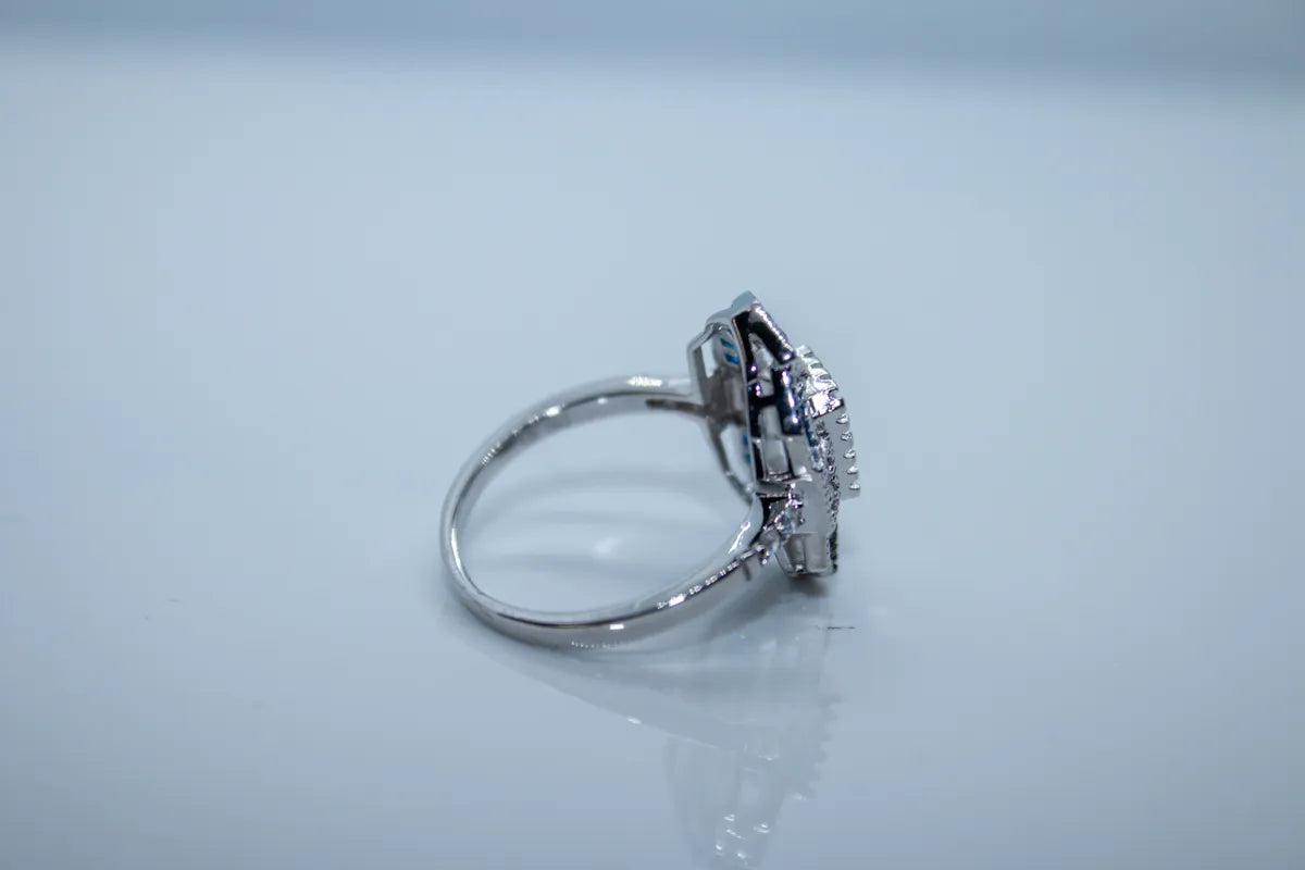 Sterling Silver CZ Sapphire Colored Ring